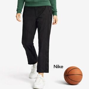 Nike Womens Athletic Pants Size L Black Zip Pockets Zip Away Hem Mid Rise